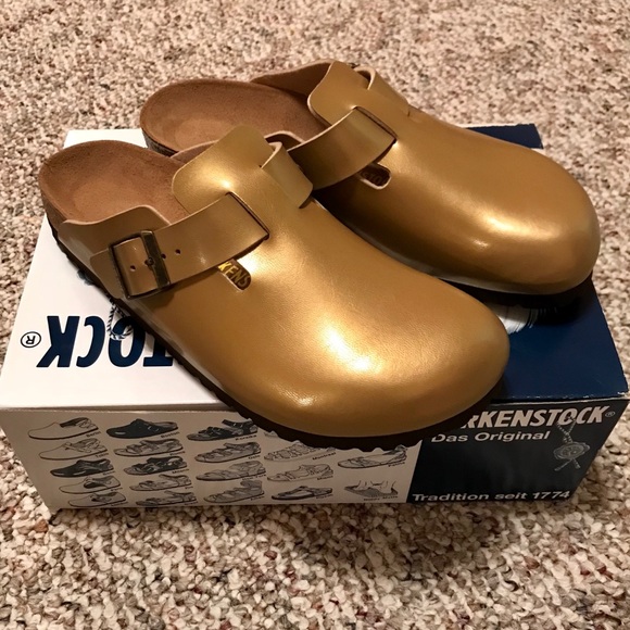 birkenstock boston gold